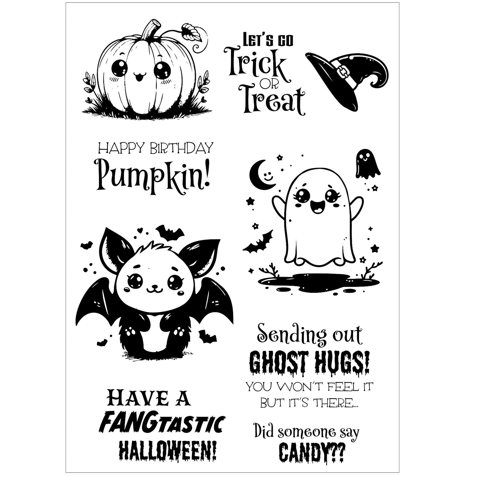 Vaessen creative • clear stempels trick or treat 9st.