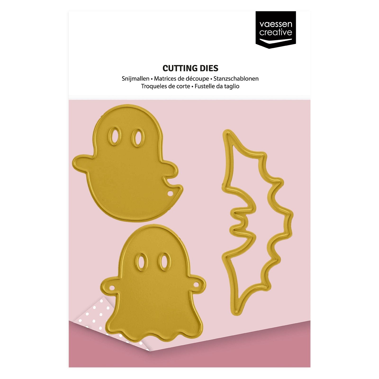 Vaessen creative • snij- en embossingmallen spook vleermuis vriendjes 3st.