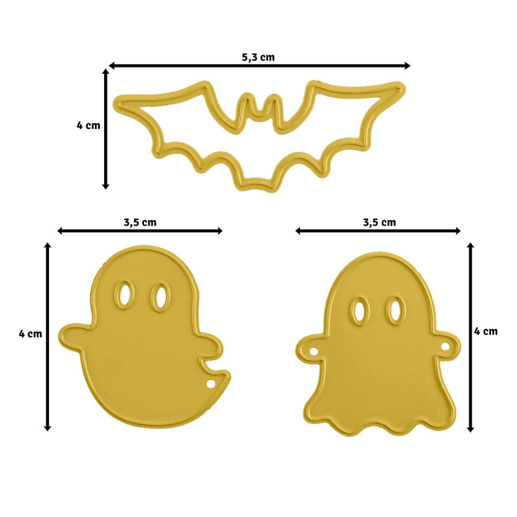 Vaessen creative • snij- en embossingmallen spook vleermuis vriendjes 3st.
