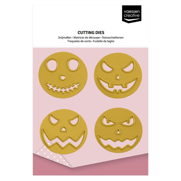 Vaessen creative • snijmallen pompoen gezichtjes 4st.