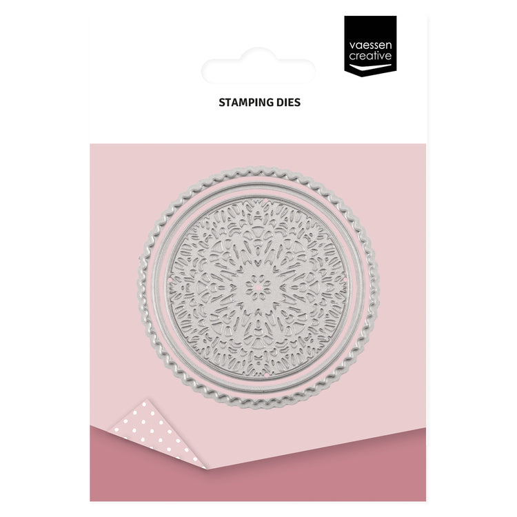 Vaessen creative • stamp die papieren zegel rond ø5,4cm 3st.