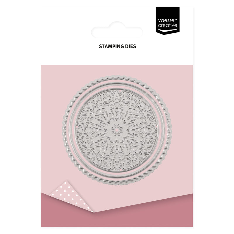 Vaessen creative • stamp die papieren zegel rond ø5,4cm 3st.