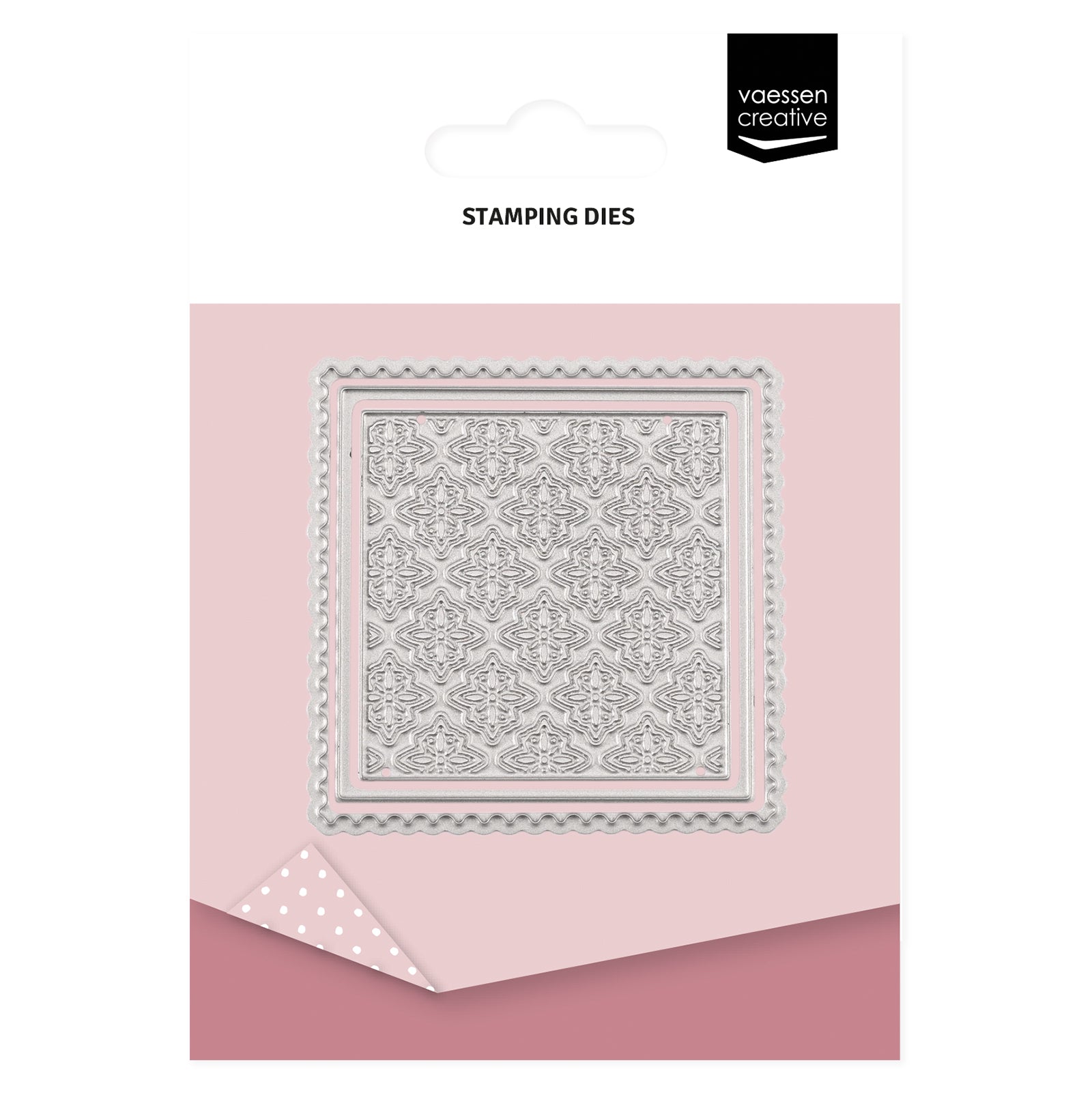 Vaessen creative • stamp die papieren zegel vierkant 5,4x5,4cm 3st.
