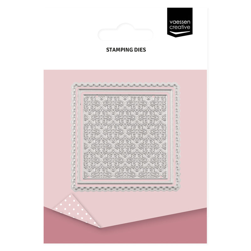 Vaessen creative • stamp die papieren zegel vierkant 5,4x5,4cm 3st.