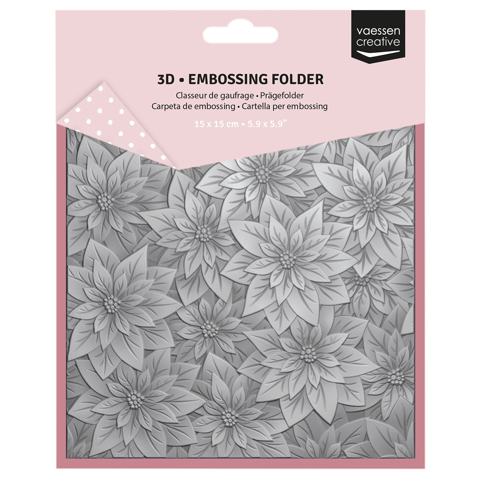Vaessen creative • 3d embossing folder kerstroos 15x15cm