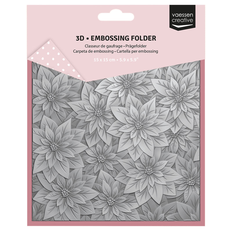 Vaessen creative • 3d embossing folder kerstroos 15x15cm