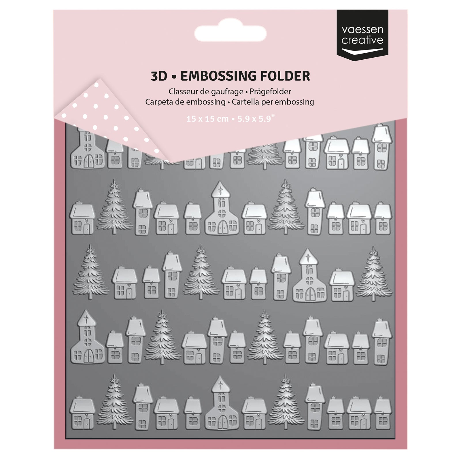 Vaessen creative • 3d embossing folder kerstdorp 15x15cm