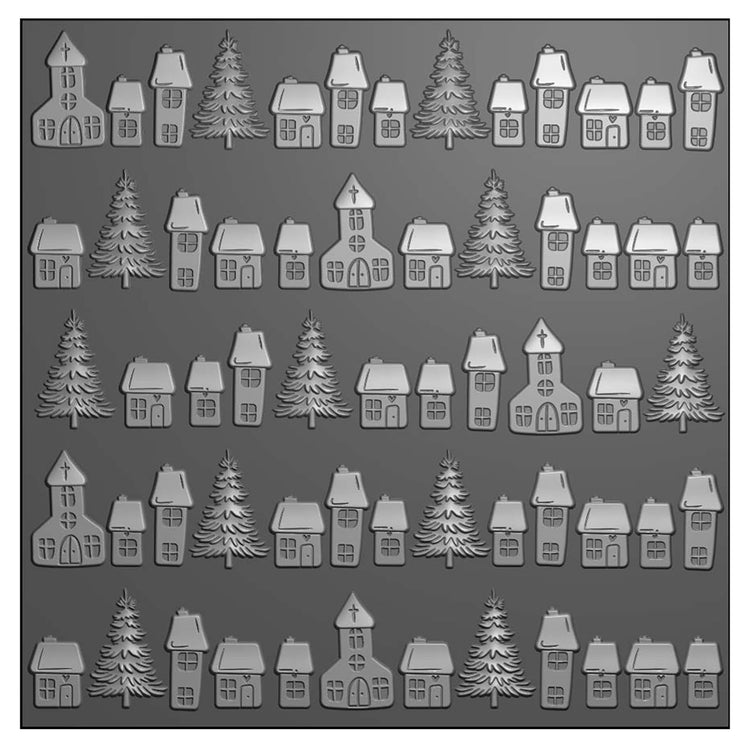 Vaessen creative • 3d embossing folder kerstdorp 15x15cm