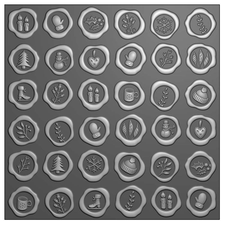 Vaessen creative • embossing folder wax zegels 15x15cm