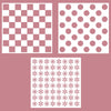 Vaessen creative • gelaagde sjablonen geruit patroon 15x15cm 3st.