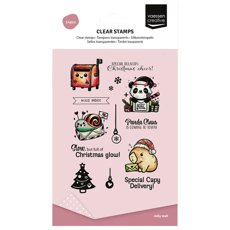 Vaessen creative • clear stamps panda claus 14st.