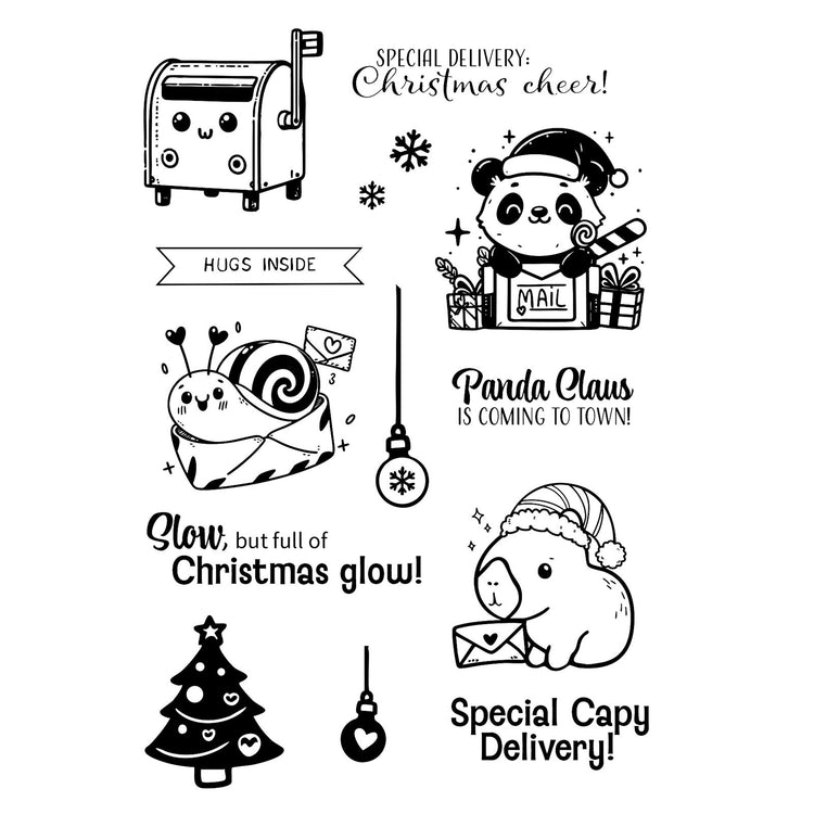 Vaessen creative • clear stamps panda claus 14st.