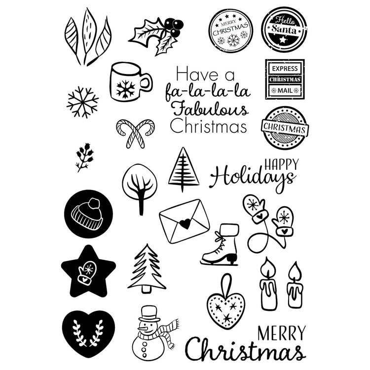 Vaessen creative • clear stamps falala kerst 25st.