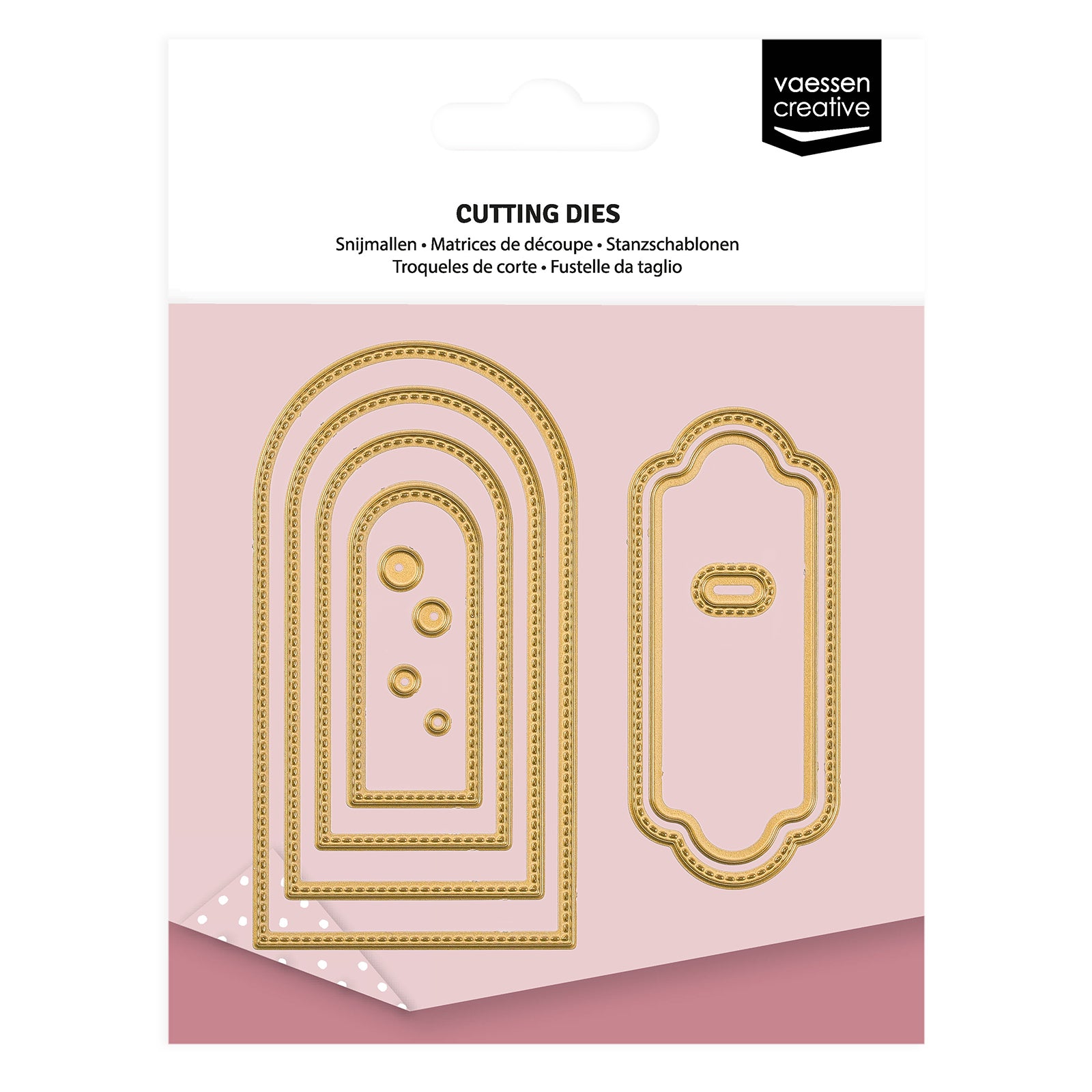 Vaessen creative • mini snij- en embossingmallen ronde banners labels 11st.