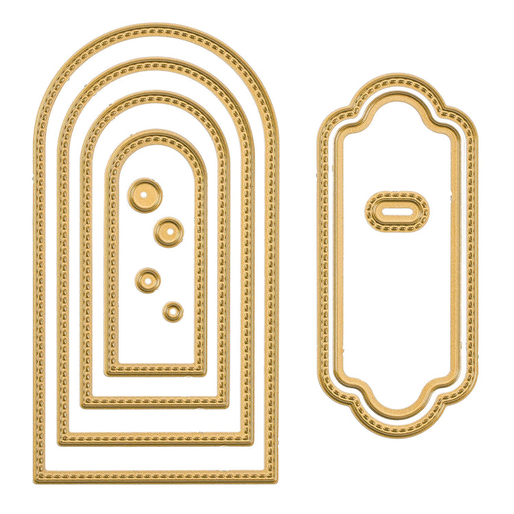 Vaessen creative • mini snij- en embossingmallen ronde banners labels 11st.