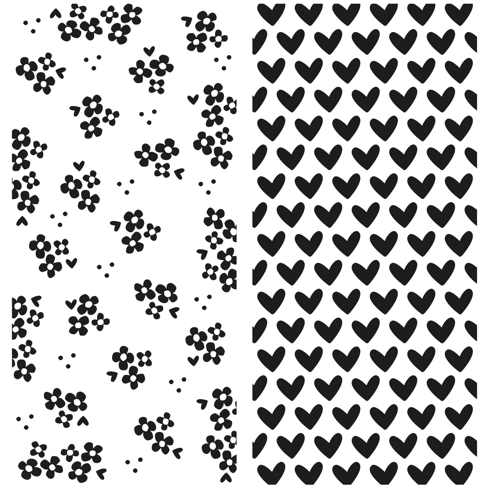 Vaessen creative • clear stamps achtergrond hartjes bloemetjes 2st.