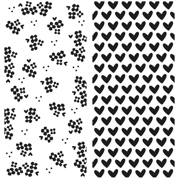 Vaessen creative • clear stamps achtergrond hartjes bloemetjes 2st.