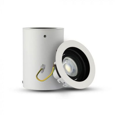V-tac opbouw spot verstelbaar 50mm rond wit op=op - 5013450