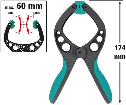 Wolfcraft - veerklem pro 60 mm - zeilklem - marktklem - extra sterk - zeilklemmen - 3631000