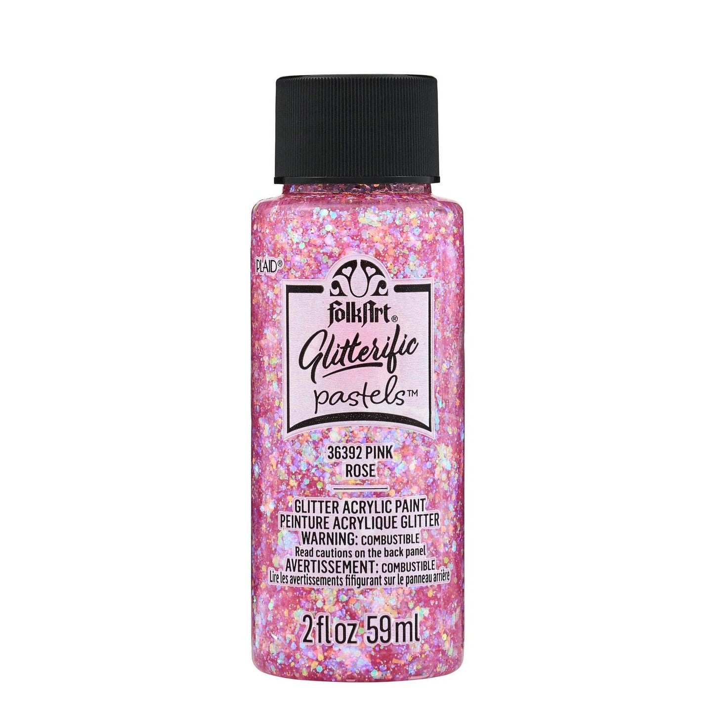 Folkart • glitterific pastels acrylic paint pink 59ml