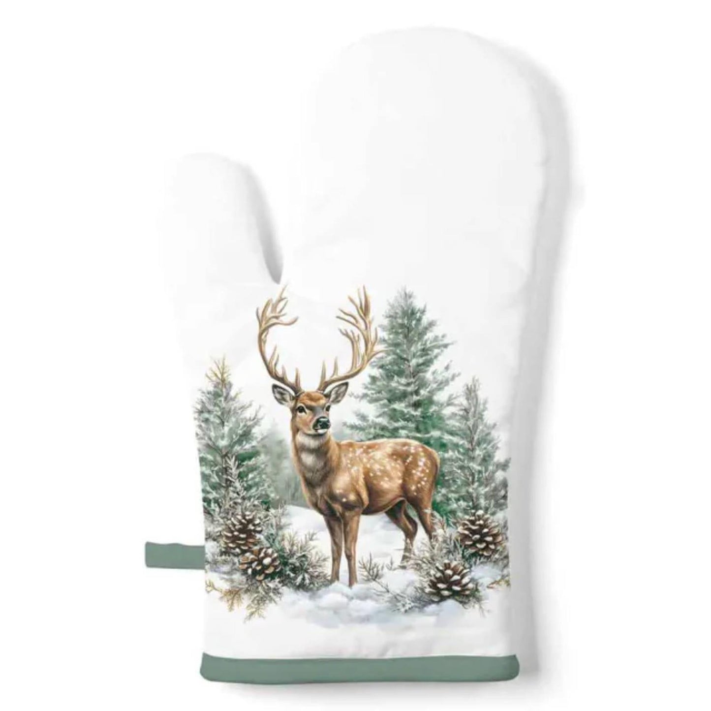 Ambiente ovenhandschoenwinter stag white 18x30cm katoen