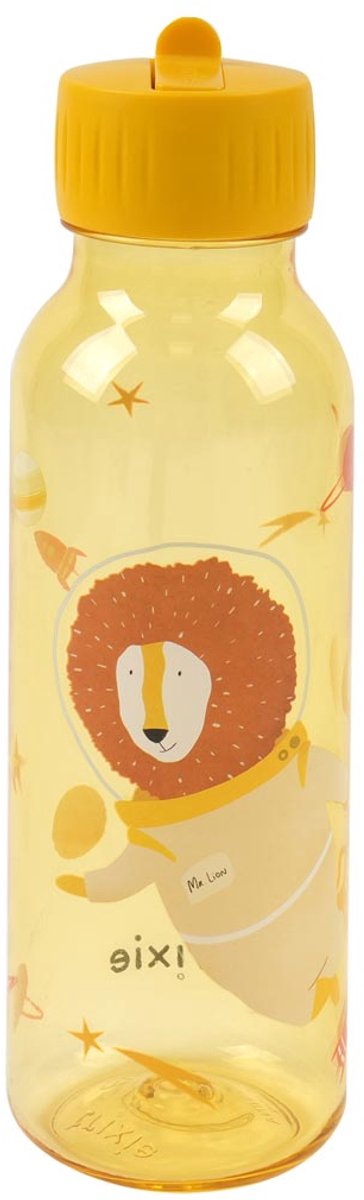 Trixie | drinkfles met print – spaceman mr. lion - tritan™ waterfles voor kinderen – 500ml - lekvrije fles - geel