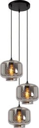 Lucide medine - hanglamp - ø 46 cm - 3xe27 - fumé