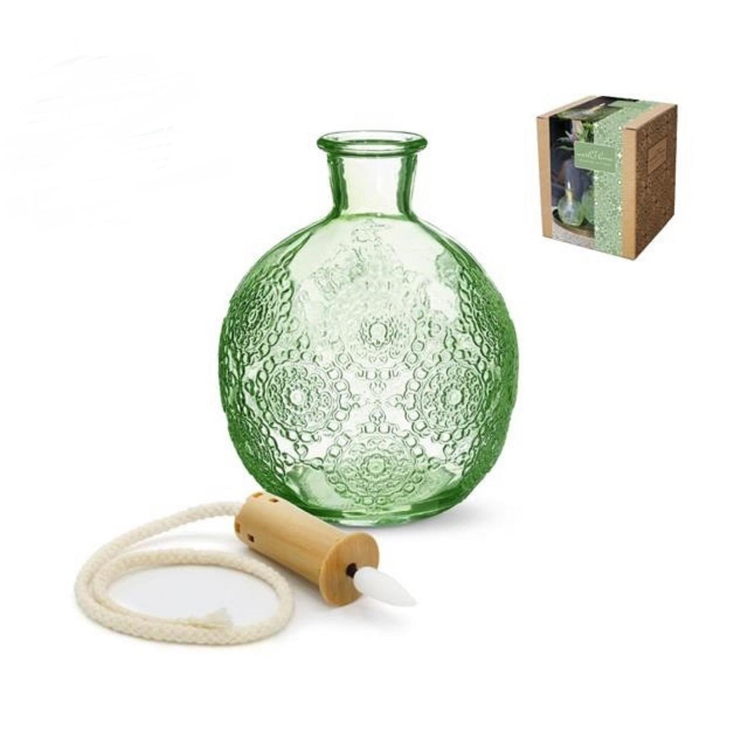 Ideas 4 seasons with love fles met led verlichting geschenkset bologna groen