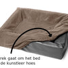 Bia bed Fleece hoes hondenmand taupe