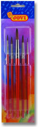 Gerimport set van 5x stuks hobby schilder penselen rond - verf penselen kwasten voor kinderen