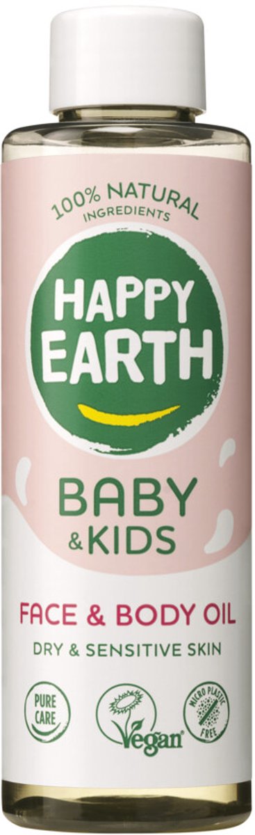 Happy earth baby kids 100% natuurlijke gezicht lichaam olie - 150 ml