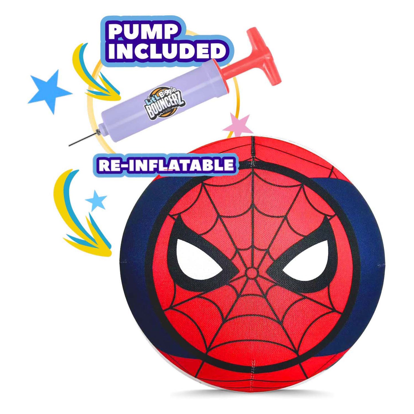 Gear2play lit'l biggie bouncerz spiderman - opblaasbare speelgoedbal