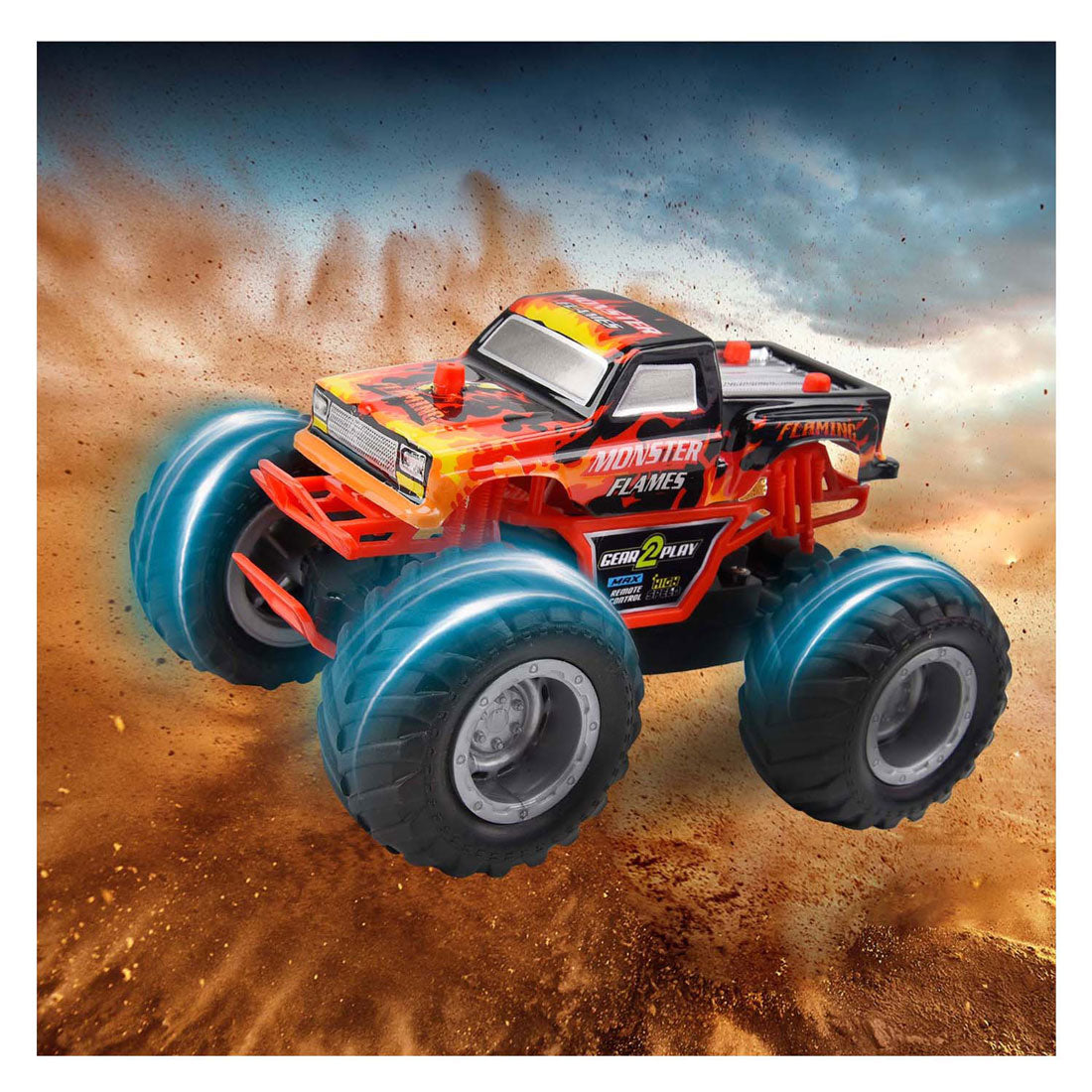 Gear2play rc monster flames monstertruck 1:24 - big wheels