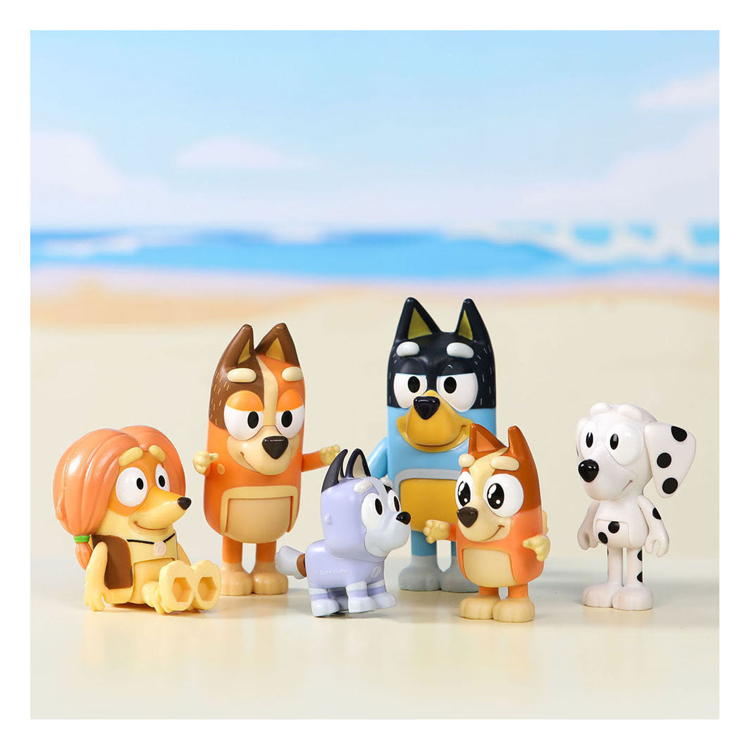 Moose toys bluey speelfiguren familie vrienden, 8st.