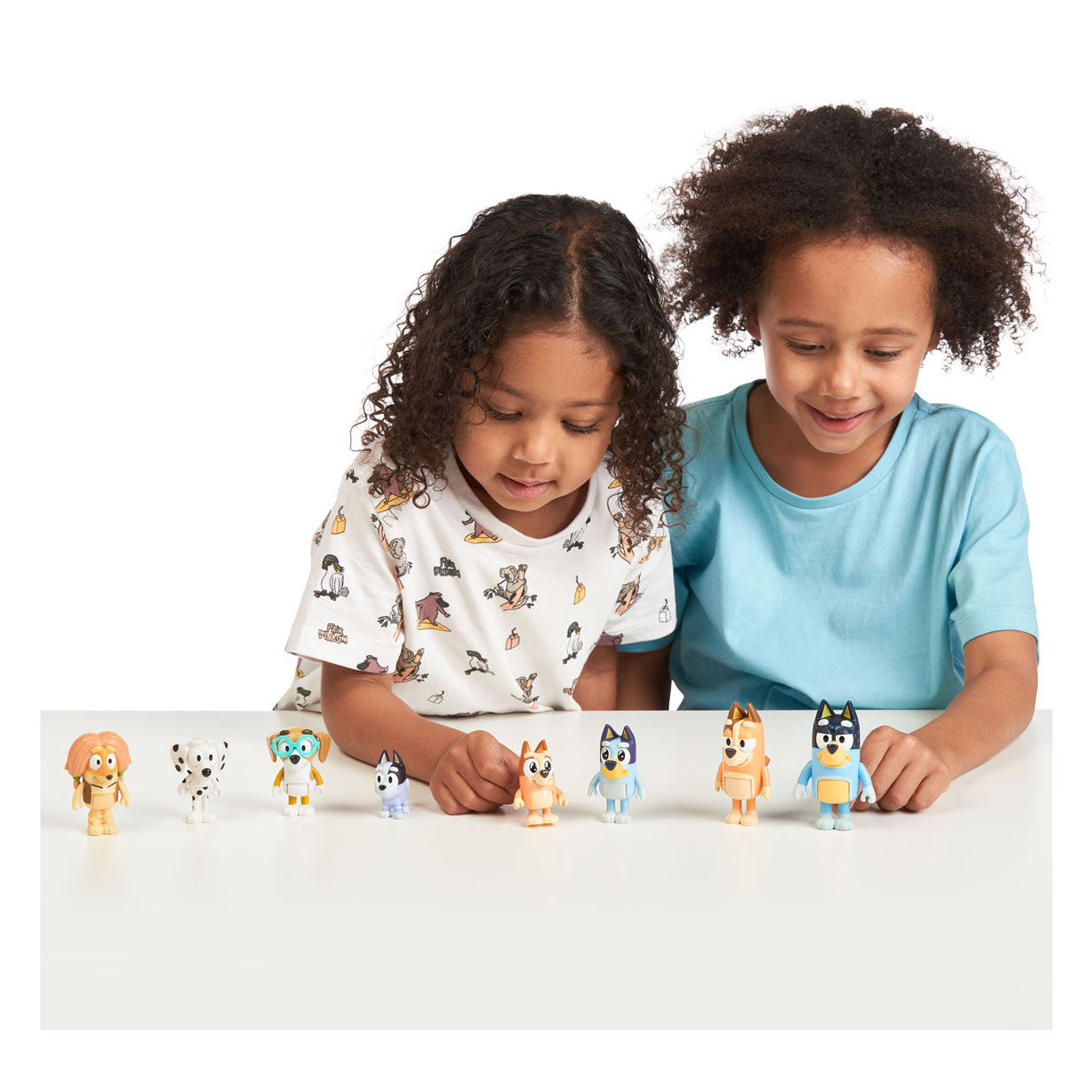 Moose toys bluey speelfiguren familie vrienden, 8st.