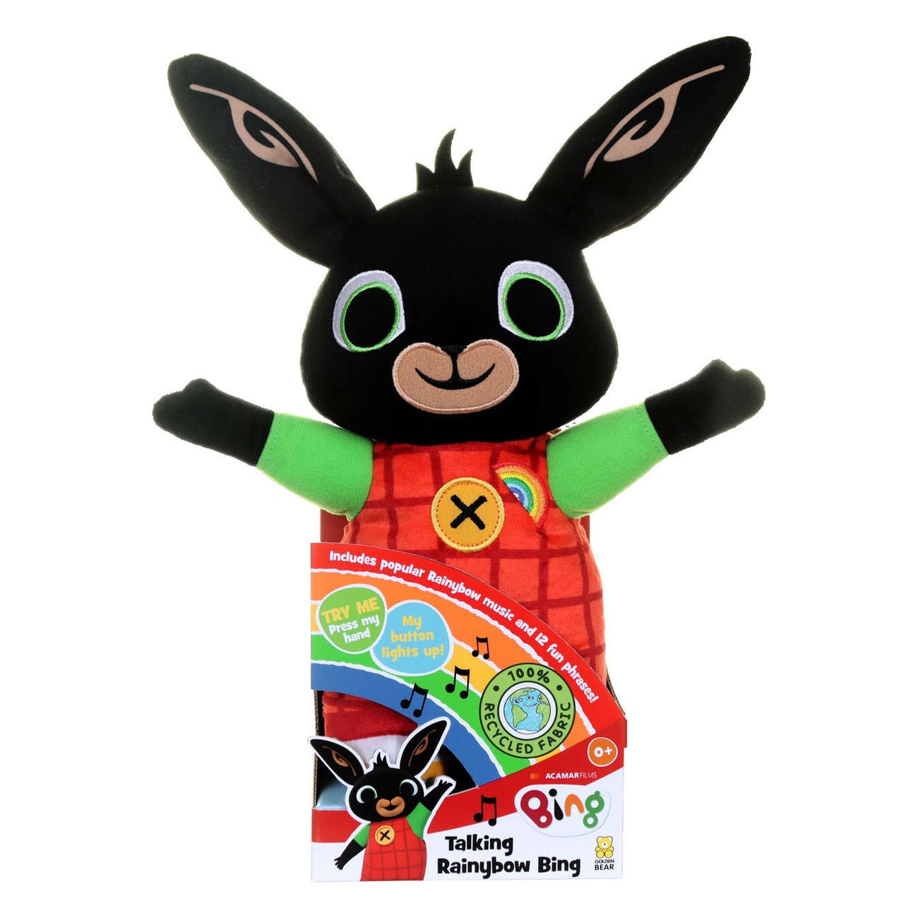 Spectron pratende rainbow bing knuffel
