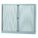 Roldeurkast gelast laag staal kunststof 120x43x103cm zilver