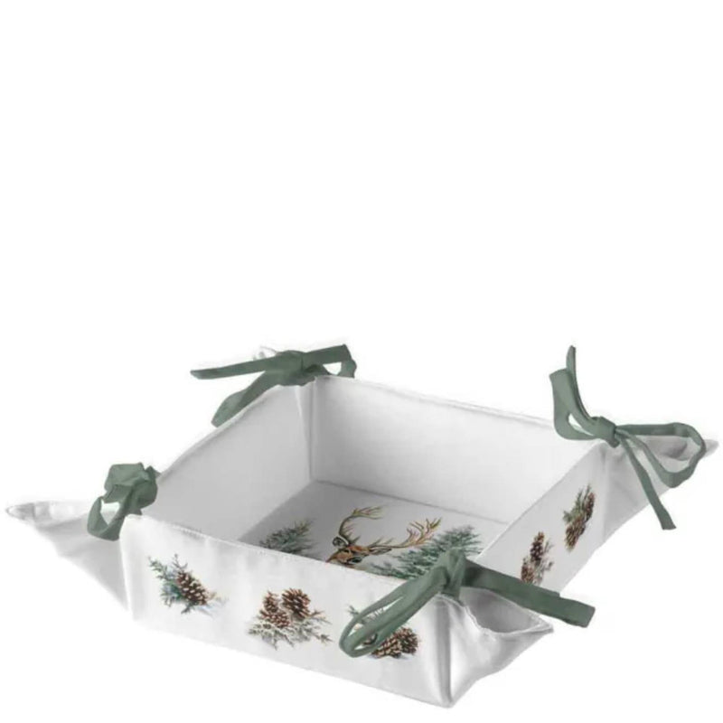 Ambiente broodmand winter stag white 20x20x7cm katoen