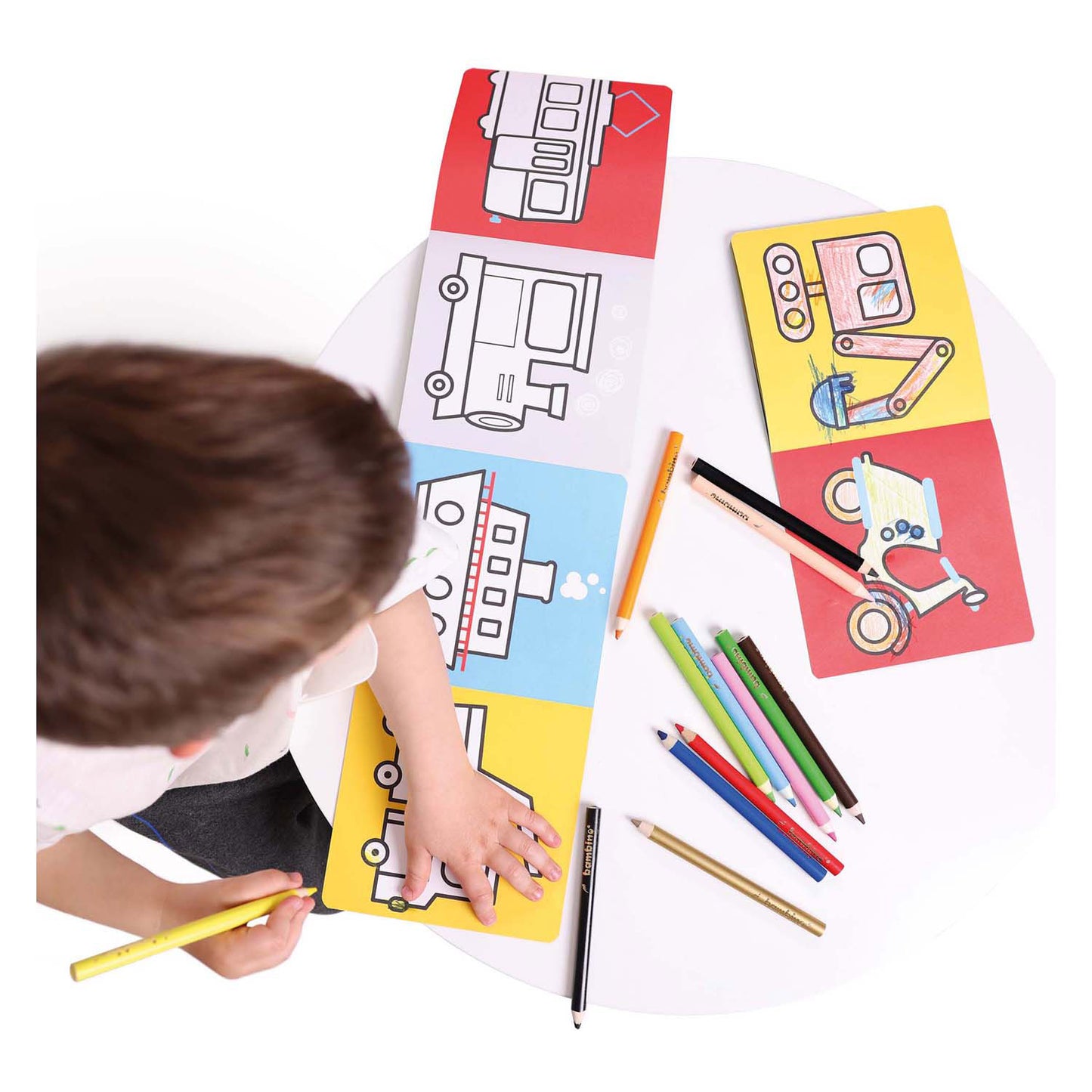 Banana panda - kleurboekje klaar om voertuigen te tekenen