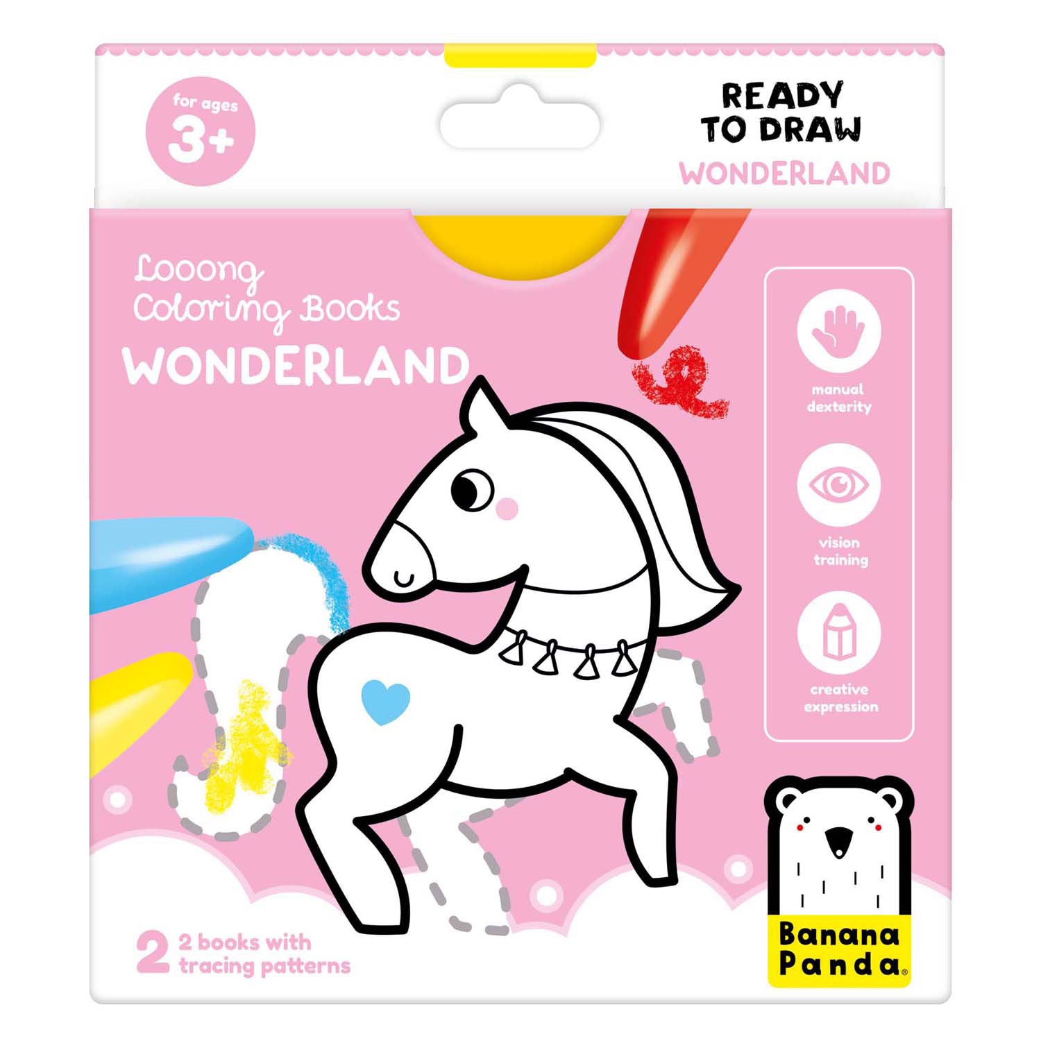 Banana panda - kleurboekje klaar om wonderland te tekenen