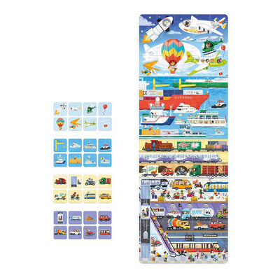 Banana panda puzzel transport educatief speelgoed voertuigen 60 stukjes.