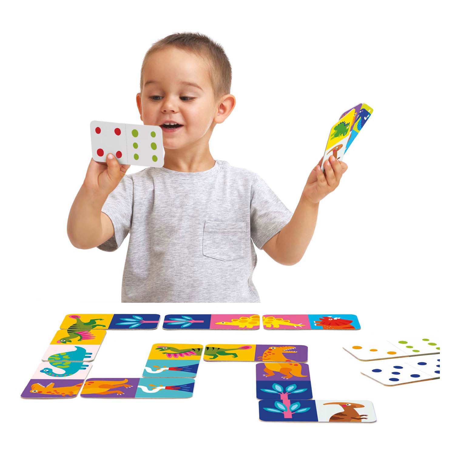 Banana panda laten we dino domino spelen 2+