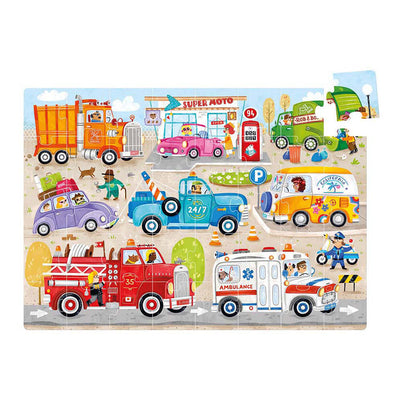 Banana panda puzzel auto's - educatief speelgoed karton 40 stukjes.