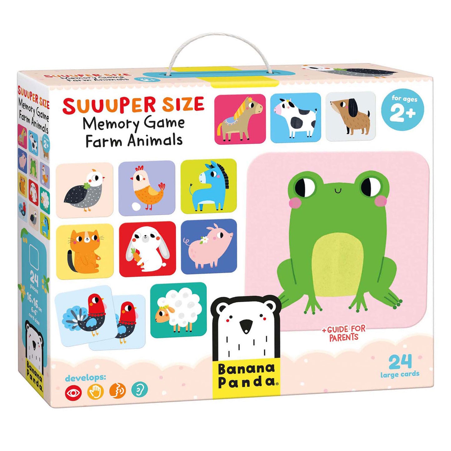Banana panda - groot memo spel boerderijdieren - 24st. xxl