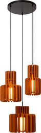 Lucide rollo - hanglamp - 3xe27 - terracotta - japandi