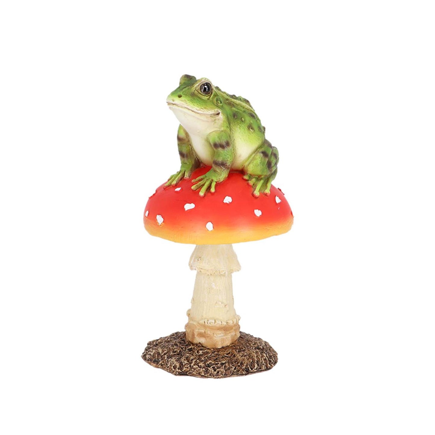 Esschert design vliegenzwam met kikker 12,3x12,2x23,9 polyresin