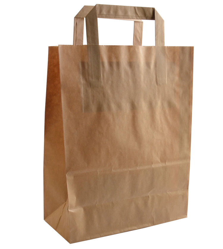 Vaessen creative • tas papier kraft bruin platte handgreep 50pcs 22x10x28cm