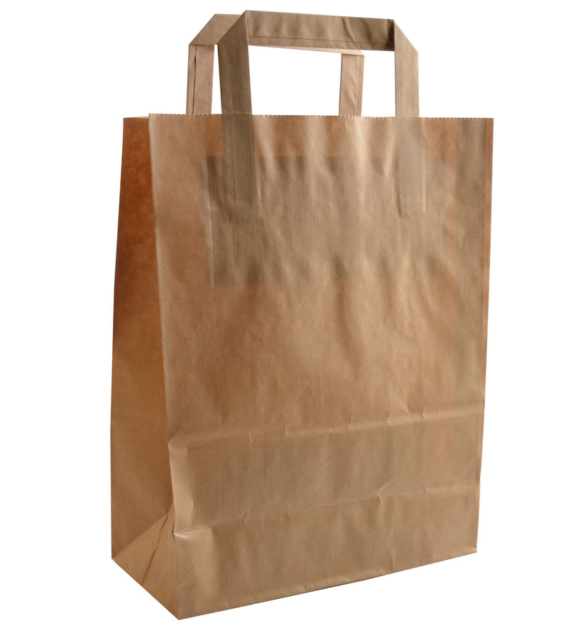 Vaessen creative • tas papier kraft bruin platte handgreep 50pcs 26x17x25cm