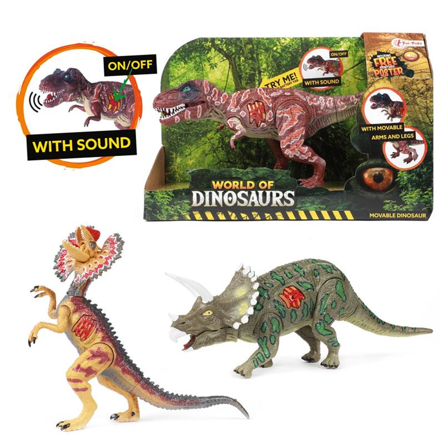 Toi-toys toi toys world of dinosaurs beweegbare dino met geluid