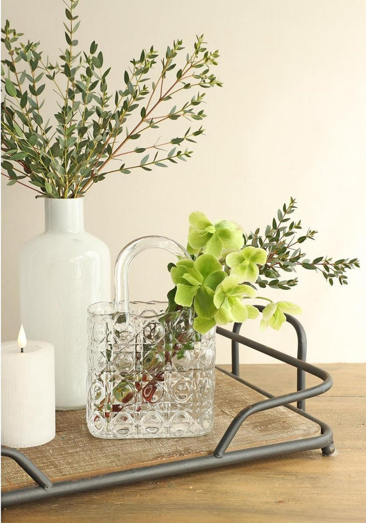 Ideas 4 seasons elysee glazen handtas vaas 14x9,5x22cm